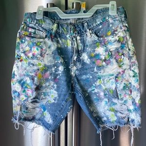 Painted Abercrombie & Fitch jean shorts 29 Magnolia Shack
